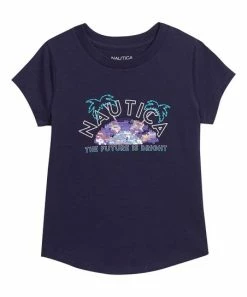 Nautica | Peacoat 'The Future Is Bright' Palm Trees Crewneck Tee - Toddler