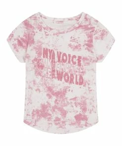 Nautica | Pink Carnation Tie-Dye 'My Voice Can Change the World' Crewneck Tee - Toddler