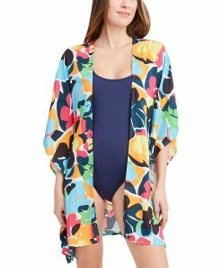 Nautica | Light Blue Multicolor Abstract Cover-Up - Women