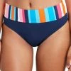 Nautica | Light Blue Multicolor Stripe Mid-Rise Bikini Bottoms - Women
