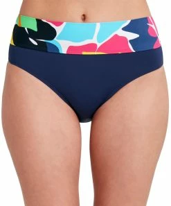 Nautica | Light Blue Multicolor Abstract High-Waist Bikini Bottoms - Women