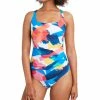 Nautica | Blue Multicolor Abstract Shirred One-Piece - Women