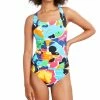 Nautica | Light Blue Multicolor Abstract Cross-Back One-Piece - Women