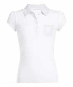 Nautica | White Pocket Puff-Sleeve Polo - Girls