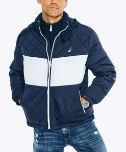 Nautica | Navy & White Tempasphere Quilted Jacket - Men