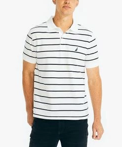 Nautica | Bright White & Black Stripe Classic Polo - Men