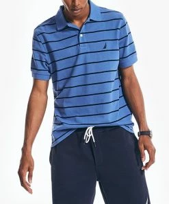 Nautica | Delft Blue & Black Stripe Classic Polo - Men