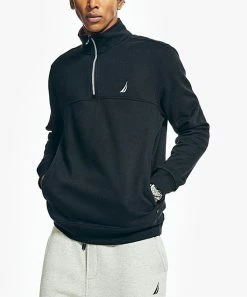 Nautica | True Black J-Class Logo Quarter-Zip Pullover - Men