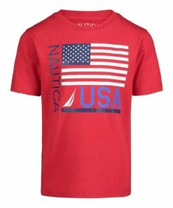 Nautica | Carmine 'Nautica USA' Flag Crewneck Tee - Boys