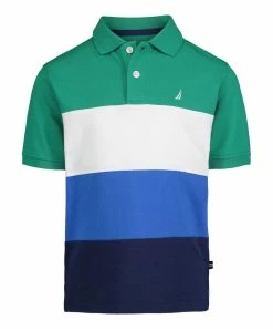Nautica | Green Lake & Blue Color Block Polo - Toddler & Boys