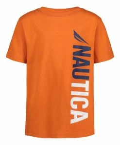 Nautica | Fireside & White Vertical Logo Crewneck Tee - Toddler & Boys