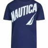 Nautica | Navy & White Slanted Logo Crewneck Tee - Toddler & Boys