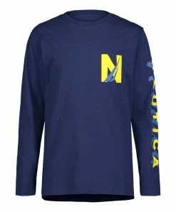 Nautica | Navy Script Logo Long-Sleeve Top - Toddler & Boys