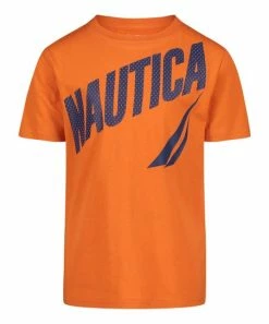 Nautica | Fireside & White Slanted Logo Crewneck Tee - Toddler & Boys
