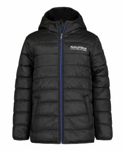 Nautica | Black Hooded Puffer Jacket - Toddler & Boys