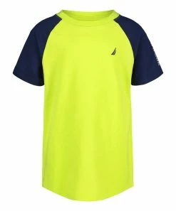Nautica | Lime Punch & Blue Logo Raglan Tee - Toddler & Boys