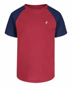 Nautica | Rhubarb & Blue Logo Raglan Tee - Toddler