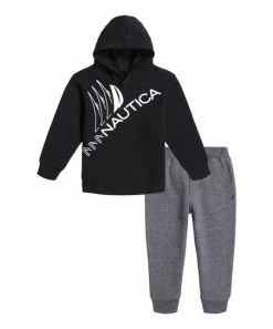 Nautica | Black Logo Hoodie & Gray Joggers - Infant