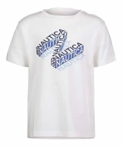 Nautica | Bright White Letterbuilt Logo Crewneck Tee - Toddler & Boys