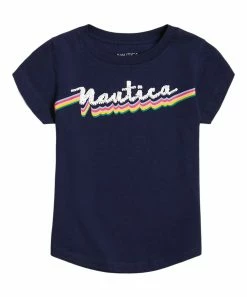 Nautica | Peacoat-Blue Retro Logo Crewneck Tee - Toddler & Girls