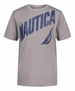 Nautica | Gray Heather Slanted Logo Crewneck Tee - Toddler & Boys