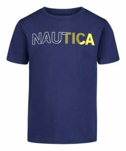 Nautica | Navy Lightning Logo Crewneck Tee - Boys