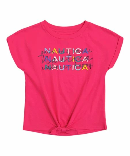 Nautica | Beetroot Purple Logo Repeated Crewneck Tee - Toddler