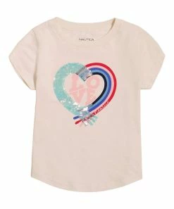 Nautica | Eggnog 'Love' Crewneck Tee - Toddler