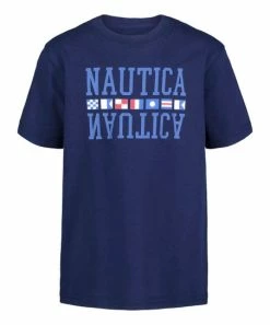 Nautica | Navy Mirror Logo Crewneck Tee - Toddler & Boys