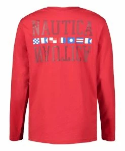 Nautica | Carmine Flag Split Long-Sleeve Tee - Boys