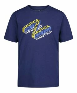 Nautica | Navy Letterbuilt Logo Crewneck Tee - Toddler & Boys