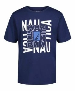 Nautica | Navy Square Logo Crewneck Tee - Boys
