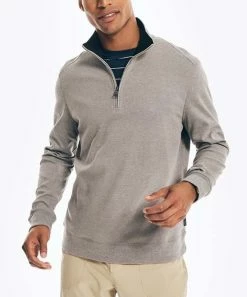 Nautica | Stone Gray Heather Navtech Quarter-Zip Pullover - Men