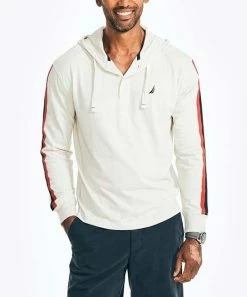 Nautica | Oatmeal Heather & Orange Stripe Hoodie - Men