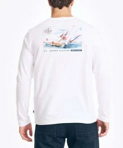 Nautica | Sail White & Blue 'Nautica Modern Maritime' Long-Sleeve Tee - Men