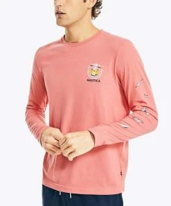 Nautica | Dreamy Coral & Yellow 'Nautica 1983' Long-Sleeve Tee - Men