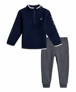 Nautica | Navy Logo Half-Zip Pullover & Gray Joggers - Boys