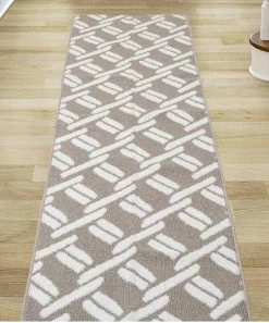 Nautica | Light Gray & White Baize Chain Tufted Runner Rug