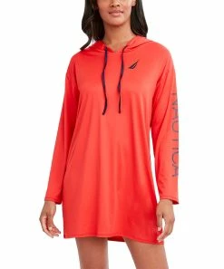 Nautica | Red Long-Sleeve Hooded Cover-Up - Women