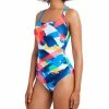 Nautica | Navy & Coral Abstract Shirred Scoop Neck One-Piece - Women