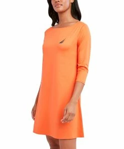 Nautica | Orange Boatneck Three-Quarter Sleeve Cover-Up - Women