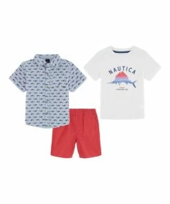 Nautica | White & Blue Marlin Crewneck Tee Set - Infant