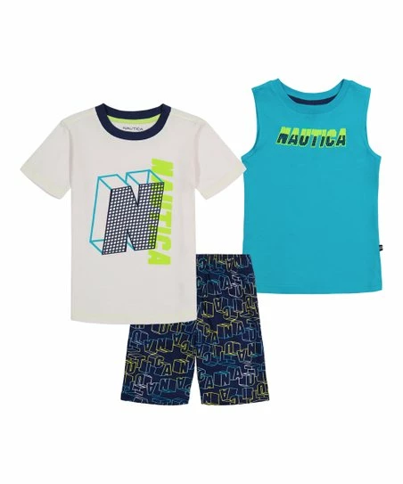 Nautica | Teal Logo Tank Set - Toddler