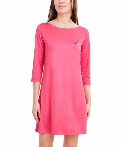 Nautica | Pink Boatneck Three-Quarter Sleeve Cover-Up - Women