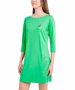 Nautica | Prep Green Boatneck Three-Quarter Sleeve Cover-Up - Women