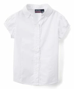 Nautica | White Puff-Sleeve Button-Up - Girls
