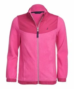 Nautica | Rose Polar Overlay Fleece Jacket - Girls