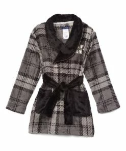 Nautica | Gray & Black Plaid 'Nautica' Pocket Robe - Boys