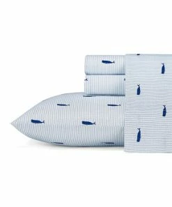 Nautica | Blue Whale Stripe 200-Thread Count Cotton Percale Sheet Set