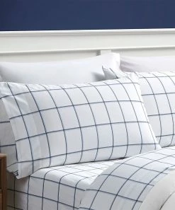 Nautica | Blue Plaid Plot 200-Thread Count Cotton Percale Sheet Set
